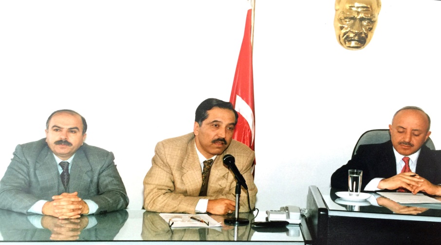 Karaman Valisi Hakkı Teke, Medaş Genel Müd. Burhan Şahin, Yön. Kr. Başk. Yrd. Ali Kemal Başaran Karaman’da toplantıda